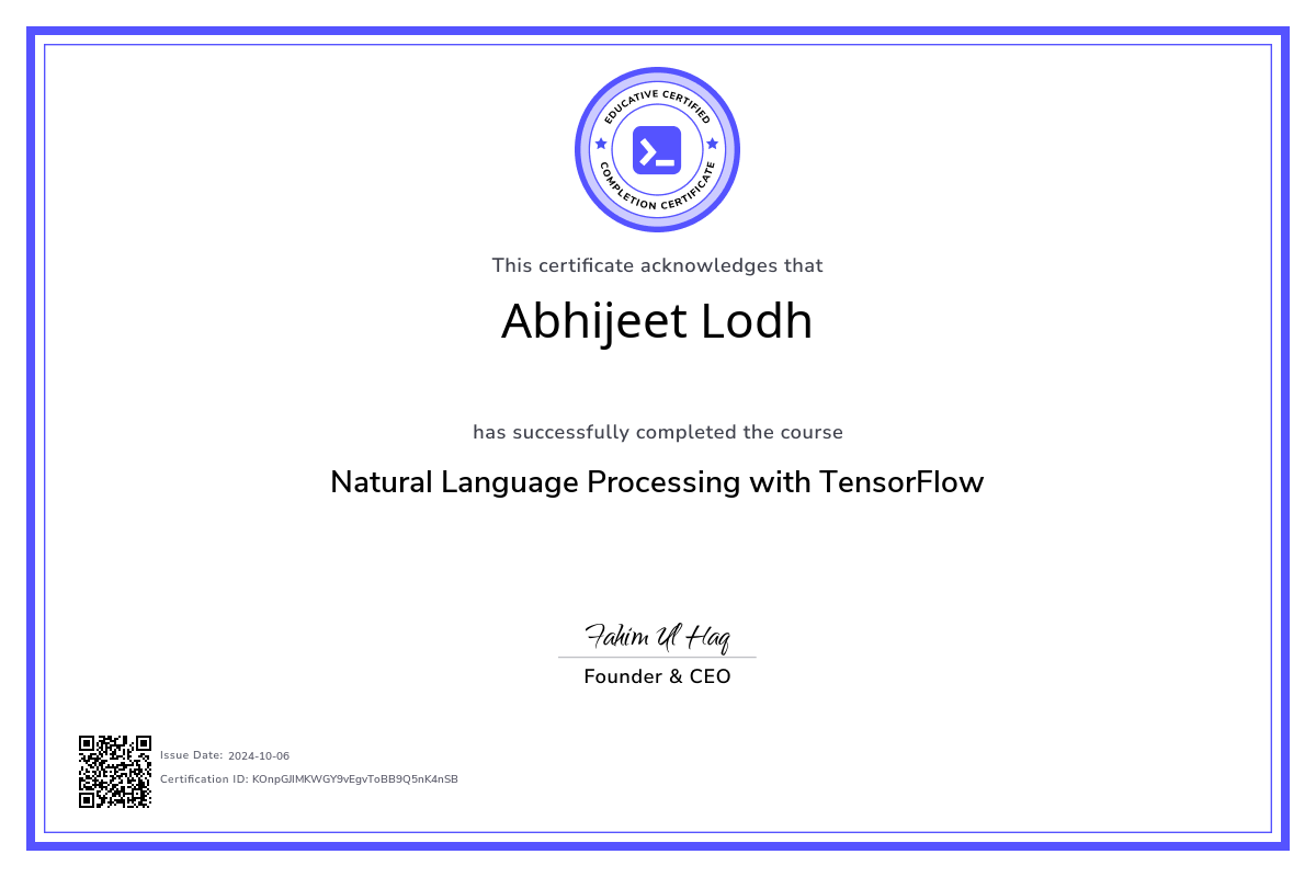 Natural Language Processing with TensorFlow